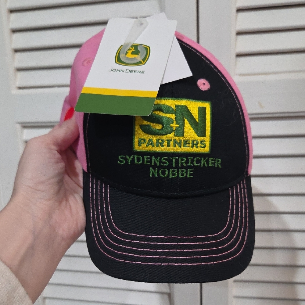 John Deere Pink and Black Logo Cap